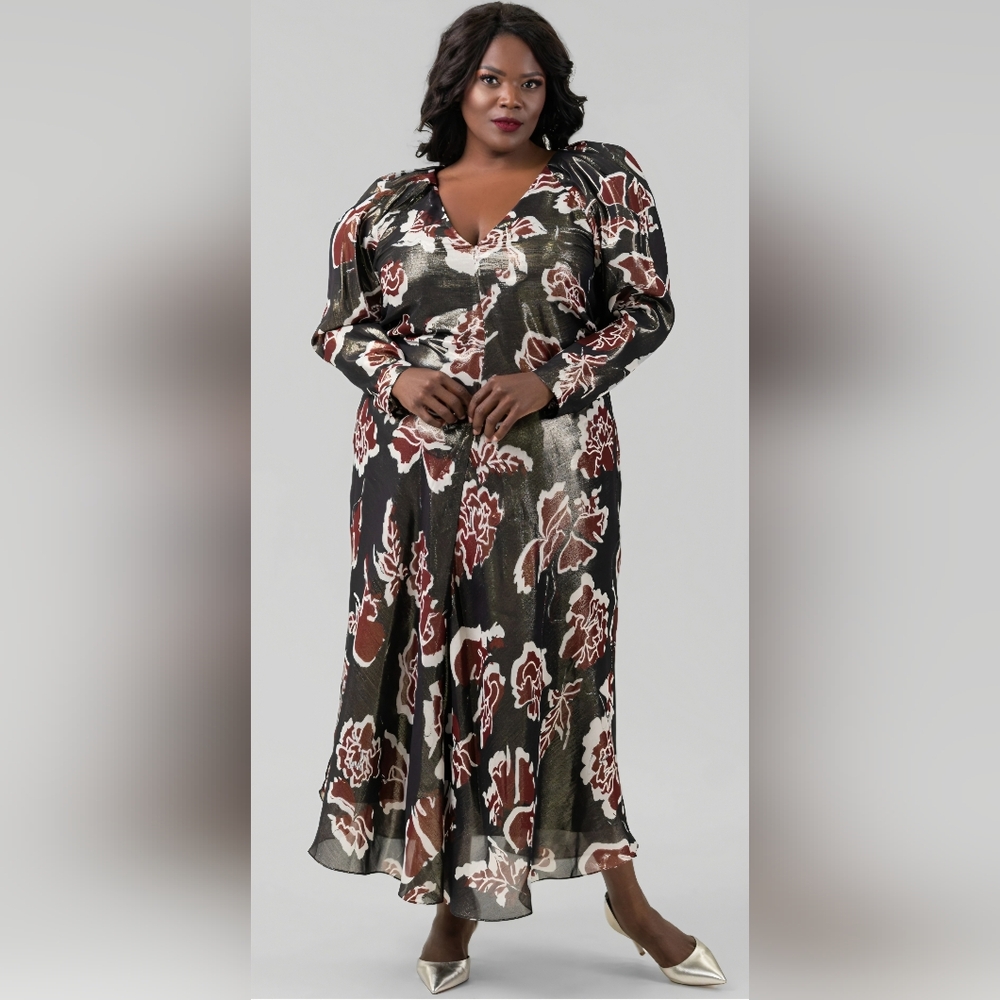 NWT Tanya Taylor Annika Black Floral Maxi Dress Size 20